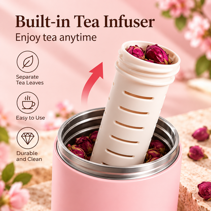 520ml Cute Insulated Coffee Tumbler with Straw