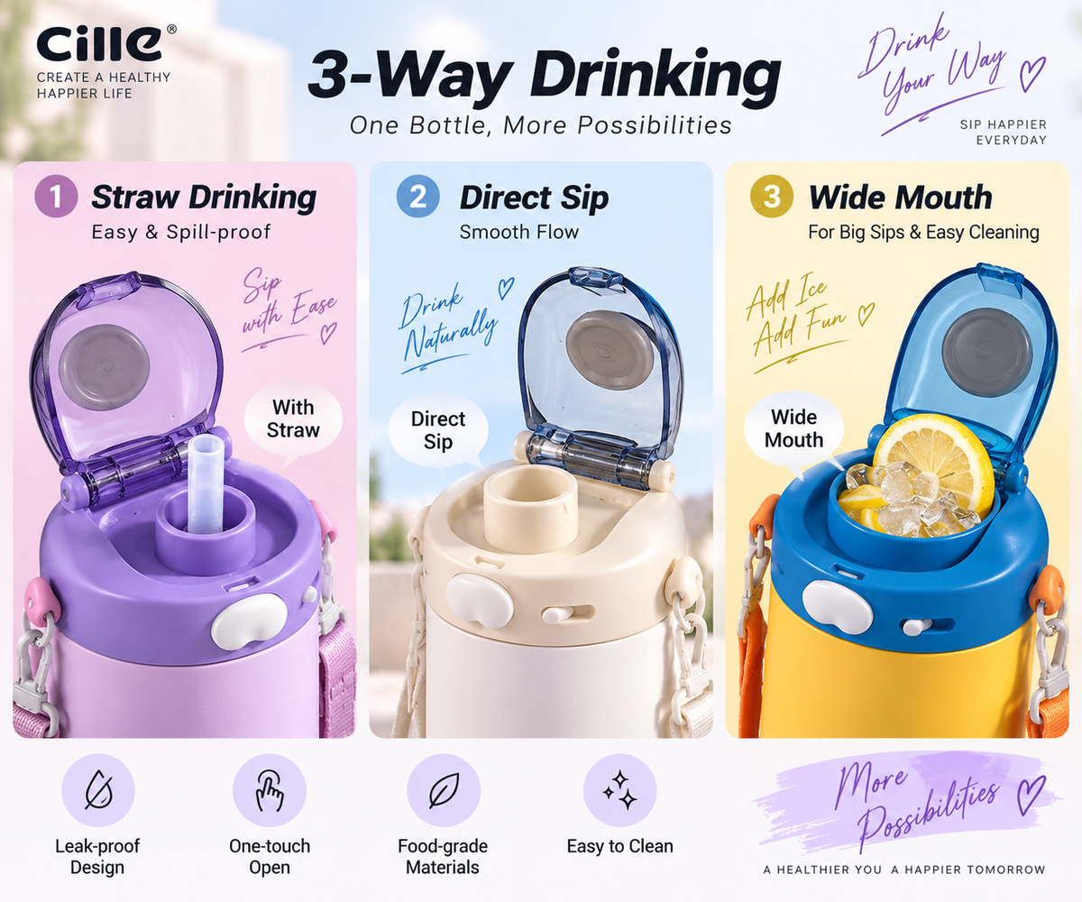 750ml Insulated Water Bottle with Handle & Strap